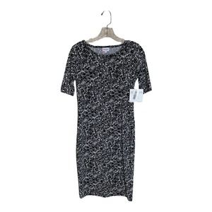 NEW LulaRoe Julia Black White Sheath Bodycon Dress Knit Sz XS Stretch Geometric
